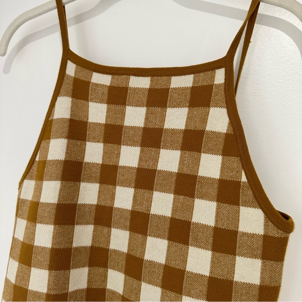 NWT Madewell Gingham Apron Sweater Tank PSL - Picture 3 of 6